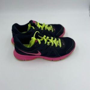 Nike REVOLUTION 2 Black Pink Lace Up Low Top Running Shoes Sneakers 554900-463